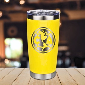 Club America Tumbler Vaso Termo grabado, laser engraved vaso termico del america