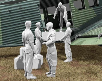 WWII Luftwaffe - Loading Junkers JU-52 - 5 Figure Set
