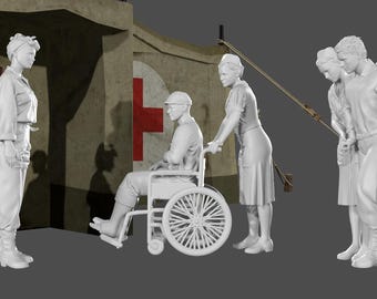 WWII US Field Hospital - Recovery - 5 Figure Set