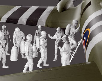 WWII British Airborne boarding 1/72 - 1/76 - 1/87 - 1/100 - 1/144 Scale options