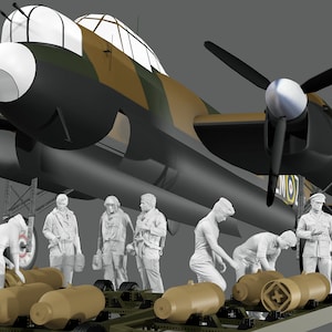 WWII RAF Lancaster bommenlading: set van 10 personen