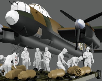 WWII RAF Lancaster Bomb laden - 10 Figuren Set