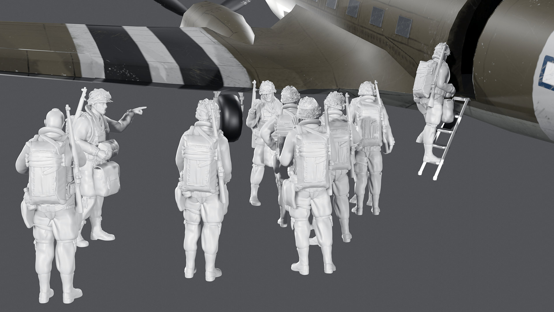 MAQUETTE FIGURINE. YOUNG Miniatures. Us Paratrooper Wwii 17 Airborne