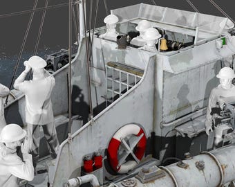 WWII Royal Navy - Vosper Motor Torpedo Boat MTB - SET 1 - 10 Figure Set
