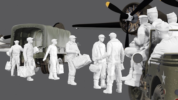 第二大戦アメリカ陸軍航空隊フィギュア 第二次世界大戦 アメリカ陸軍航空軍 爆撃機乗組員 - フィギュア