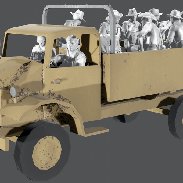 WWII Australian North Africa Truck Rider Set 1/72 - 1/76 - 1/87 - 1/100 - 1/144 Scale options