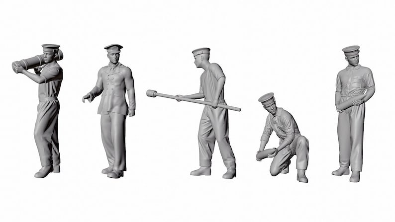 WWII Royal Navy - 4-inch Mk IX Gun Crew - 5 Figure Set - Etsy Australia