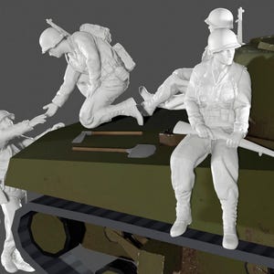 WWII US Army 5 Tank Riders - 5 Figure Set