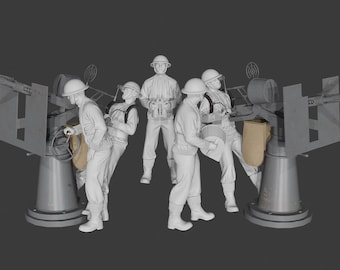 WWII Royal Navy - MTB Oerlikon Crew - 5 Figure Set