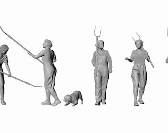 Home Front - Britain - Land Army Set 1 - Hay Harvest - 6 Figure Set