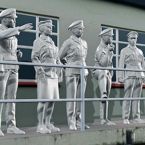 第二次世界大戦 RAF - 管制塔 - セット 1 - 5 フィギュア セット