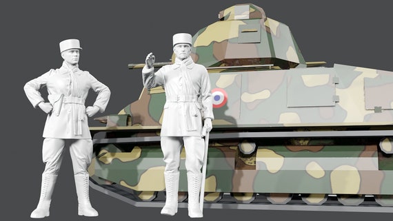 WWII 1940 Battle of France French Tank Crew - Orders - 5 Figure 