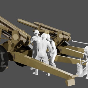 WWII US M1 155mm Howitzer Crew - Set 1 - 5 Figures