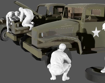 WWII US Red Ball Express Maintenance Crew - 5 Figure Set