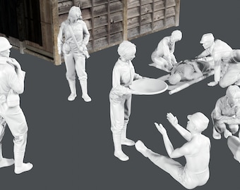 WWII Japanese Army Medic Aid Station - 10 Figure Set