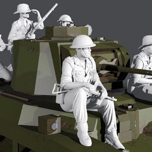 WWII Australian Papua New Guinea Tank Riders - 5 Figure Set