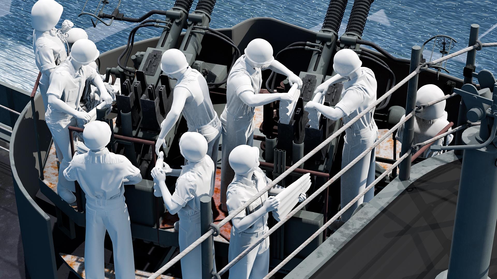 WWII US Navy - 40mm Quod Bofors Crew - 10 Figures - Set 1 - Etsy