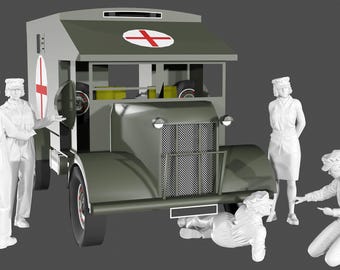 WWII British Auxiliary Territorial Service ATS Mechanics - 5 Figure Set
