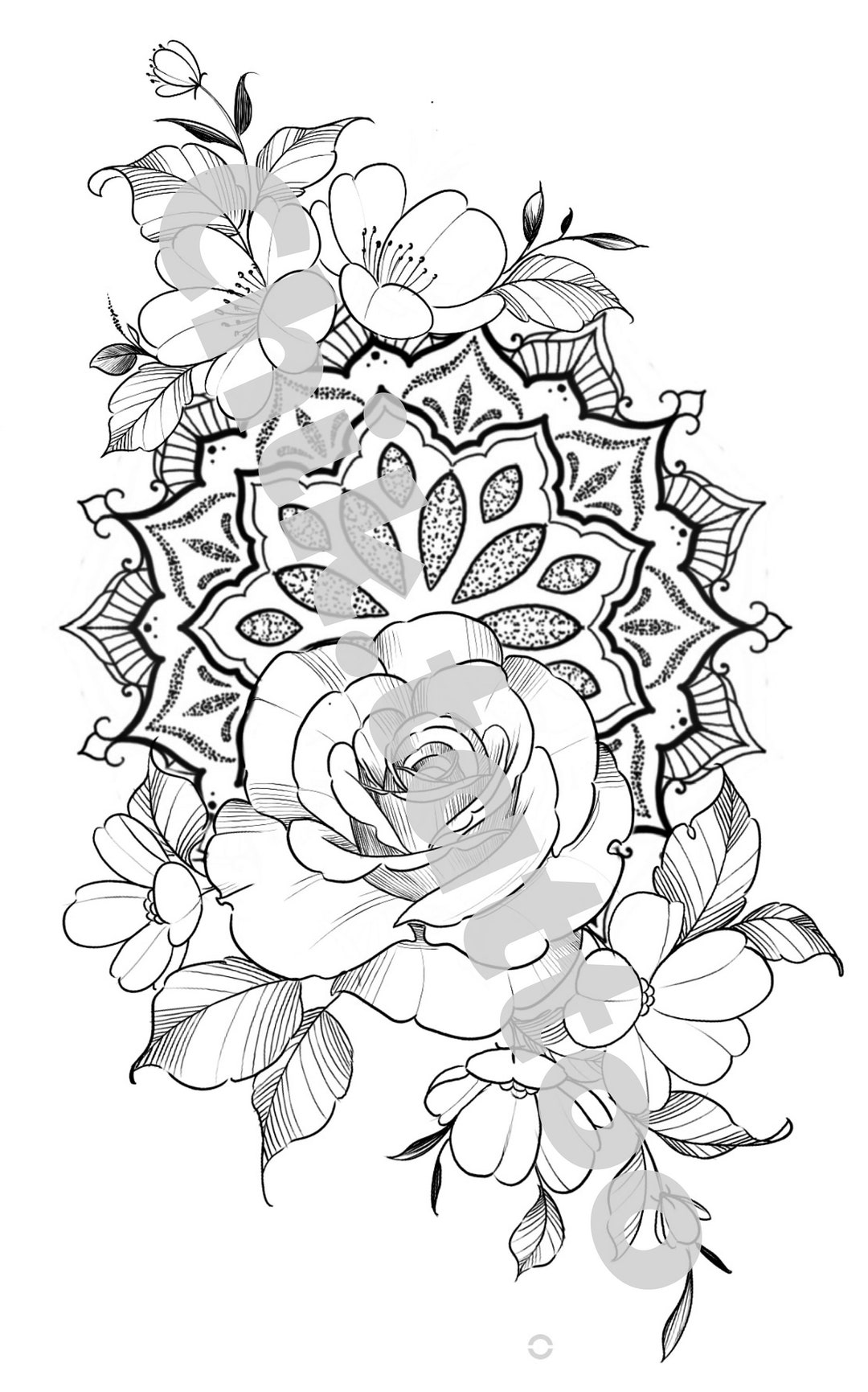 Feminine and Floral Design for Chik Tattoo Tattoo. Instant - Etsy