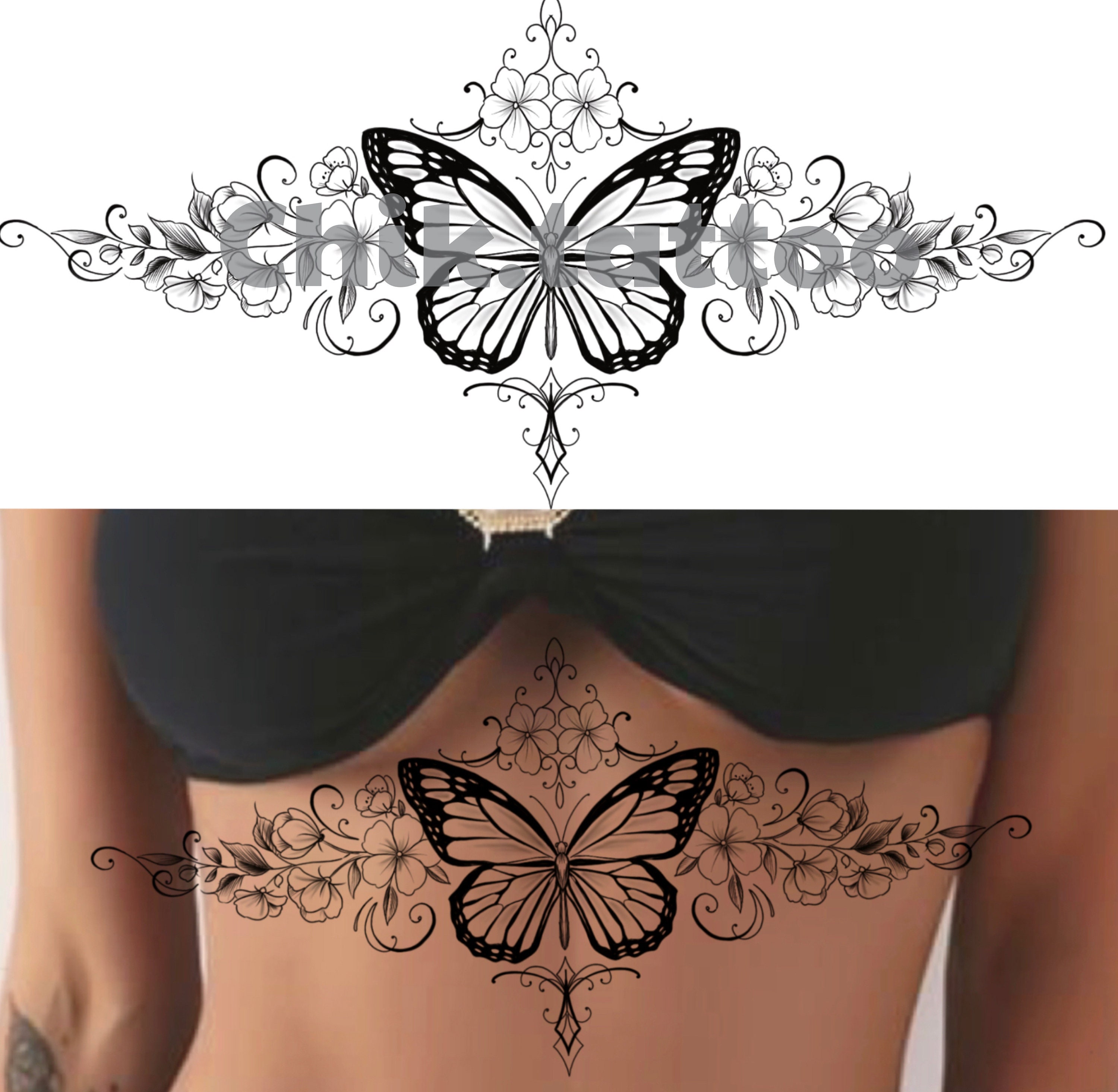 Feminine and Floral Design for Chik Tattoo Tattoo. Instant - Etsy Singapore Feminine and Floral Design for Chik Tattoo Tattoo. Instant - Etsy Singapore