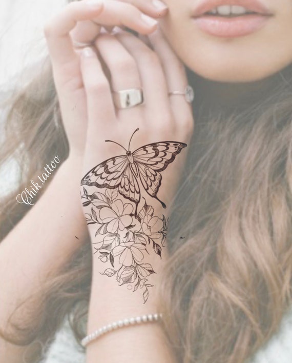 Roses Mandala Tattoo Design Instant Download Butterfly Tattoo