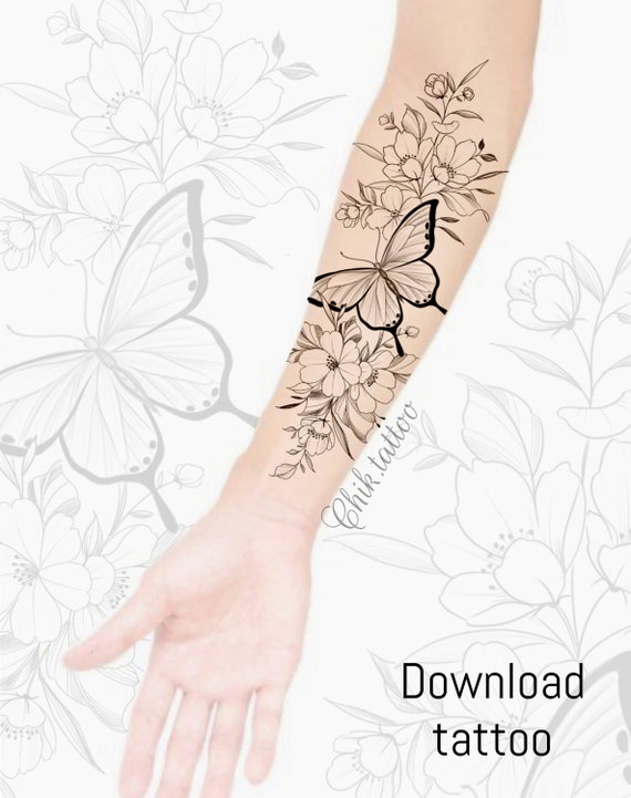 Comprar Tatuaje temporal de mariposa y rosa de encaje para mujer, colgante  de elefante de Henna para adulto, flor de Luna, Tatuaje falso, pegatina  impermeable para tatuaje para brazo | Tienda online