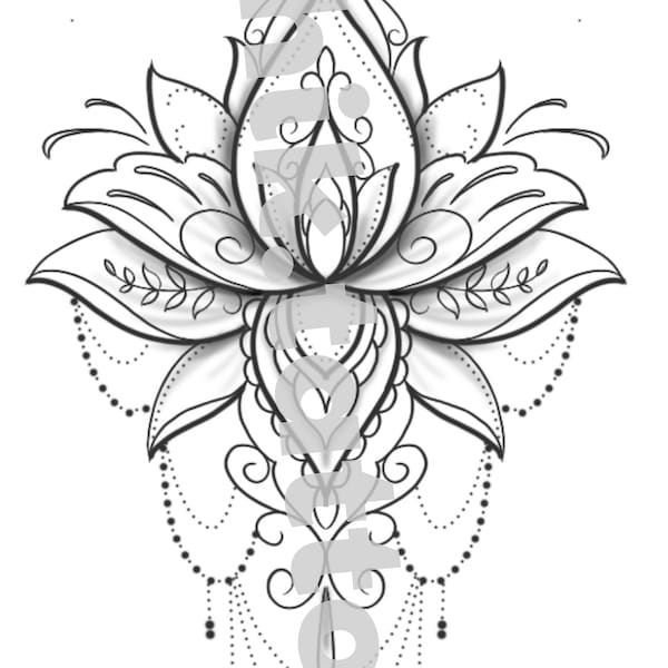 Lotus Tattoo - Etsy