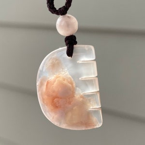 Unique Natural Cherry Blossom Agate Pendant Necklace, Natural Stones, Best Quality Stone, Perfect Gift Handmade