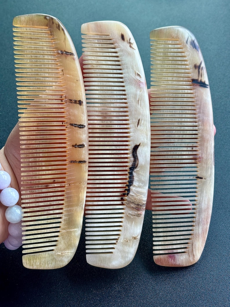 Natural Sheep Horn Comb 17-17.50 Cm | Handmade Anti Static Hair Comb ...