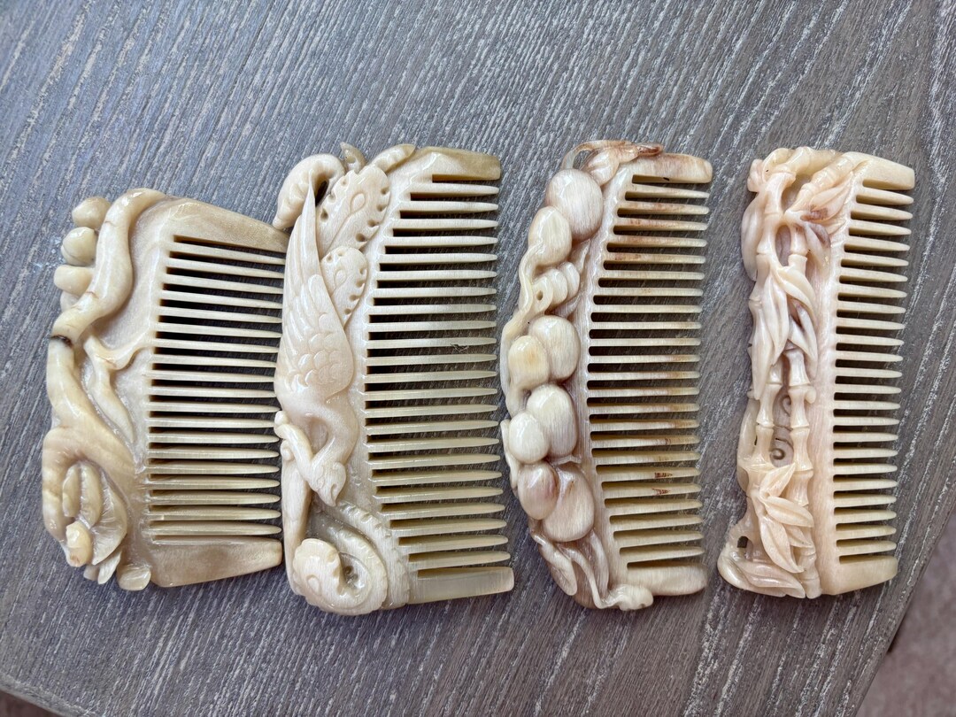 Hand Carved Natural Sheep Horn Comb – Luxury Artisan Poket Comb ...