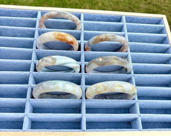 Beautiful Natural Cherry Blossom Agate Bangle - 51 mm - 63 mm High Quality - Great Gift - Gemstone Bangle - Gemstone - Crystal - Unique