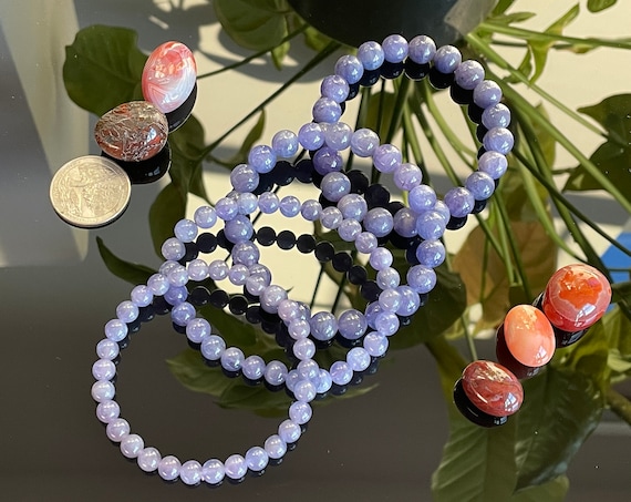 Stunning - Natural Tanzanite Beaded Stretch Bracelet - 6/6.8/9/9.5 mm - Healing Crystal - Gemstone - Quartz - December Birthstones  Handmade