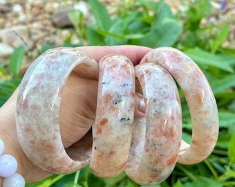 RARE FIND Natural Arusha Sunstone Bangle - 60 mm - 62 mm High Quality - Great Gift - Gemstone Bangle - Gemstone - Crystal - Unique