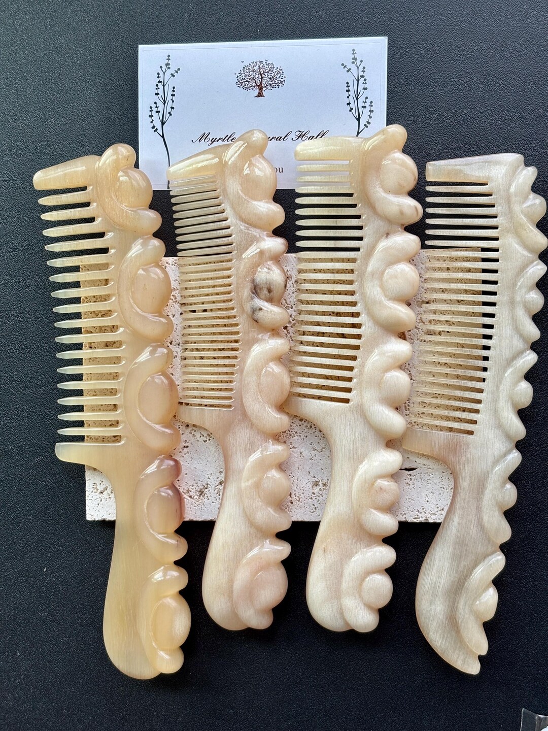 Premium Quality - Handcrafted Sheep Horn Comb: Anti-static, Natural ...