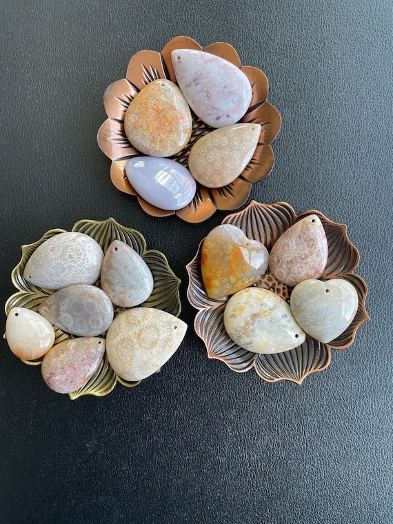 Beautiful Unique Natural Fossil Coral Pendant Necklace, Agatized Fossil Coral, Natural Stones, Best Quality Stone, Perfect Gift Handmade