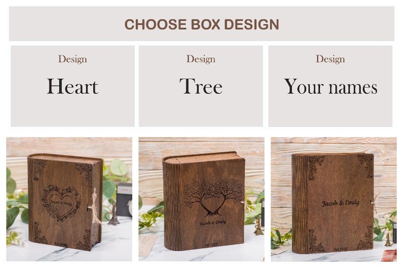 Personalized wooden gift memory box. This box is suitable for any occasion: birthday, anniversary, wedding or other feast.