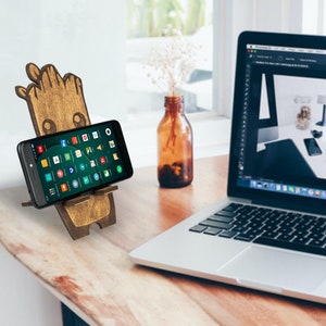 Wood Cell Phone Stand, Cute phone stand, Phone Stand, Wood Phone Holder Stand, Cute Wooden Cell phone stand for desk