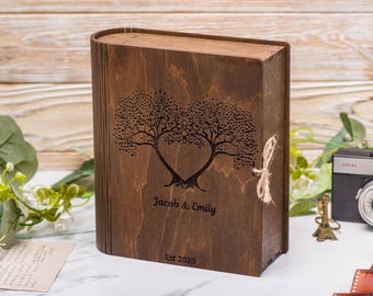 Personalized Wooden Memory Box, Couples Keepsake Chest, Wedding Gift, 5th anniversary gift for wife