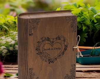 Scatola ricordo in legno personalizzata, regalo per il quinto anniversario