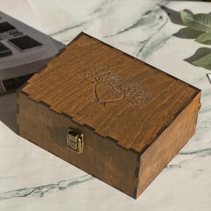 Personalized Wooden Box, Wedding Keepsake Chest, Custom Memory Box
