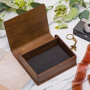 Personalized wooden gift memory box. This box is suitable for any occasion: birthday, anniversary, wedding or other feast.