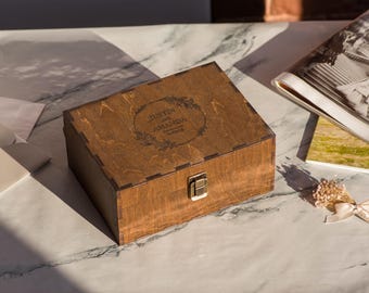 Engraved Wood Memory Box: Personalized Keepsake Gift