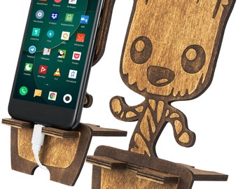 Wooden Cell Phone Stand: Universal Phone Holder