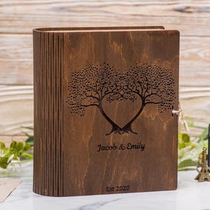 Cadeaux personnalisés pour couple, boîte à souvenirs en forme de livre, coffre en bois souvenir personnalisé, cadeau de mariage de fiançailles, cadeaux d'anniversaire, boîte de livre