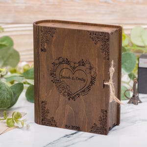 Personalized wooden gift memory box. This box is suitable for any occasion: birthday, anniversary, wedding or other feast.