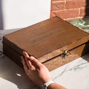 Personalized Wooden Keepsake Box, Custom Wood Wedding Memory Box