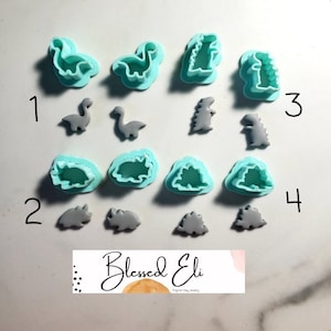 Dinosaur Variety Polymer clay cutters- Brachiosaurus, Triceratops, Tyrannosaurus, Stegosaurus