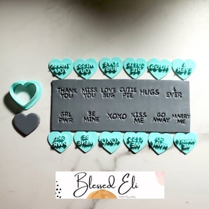 Valentine's Sweet Heart Conversation stamps and cutter set- Polymer clay cutter