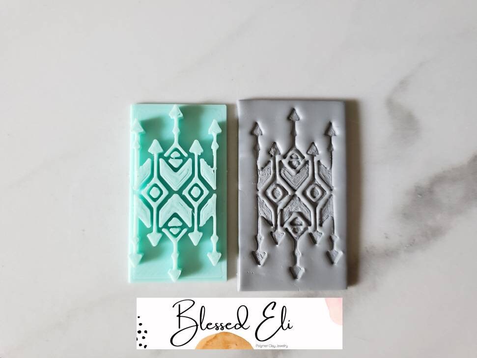 TRIBAL/AZTEC Pattern Tile- Polymer Clay Tile - Etsy UK