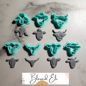 Cows- holstein, wagyu, highland, longhorn, Limousin, Guernsey, Braham polymer clay earrings